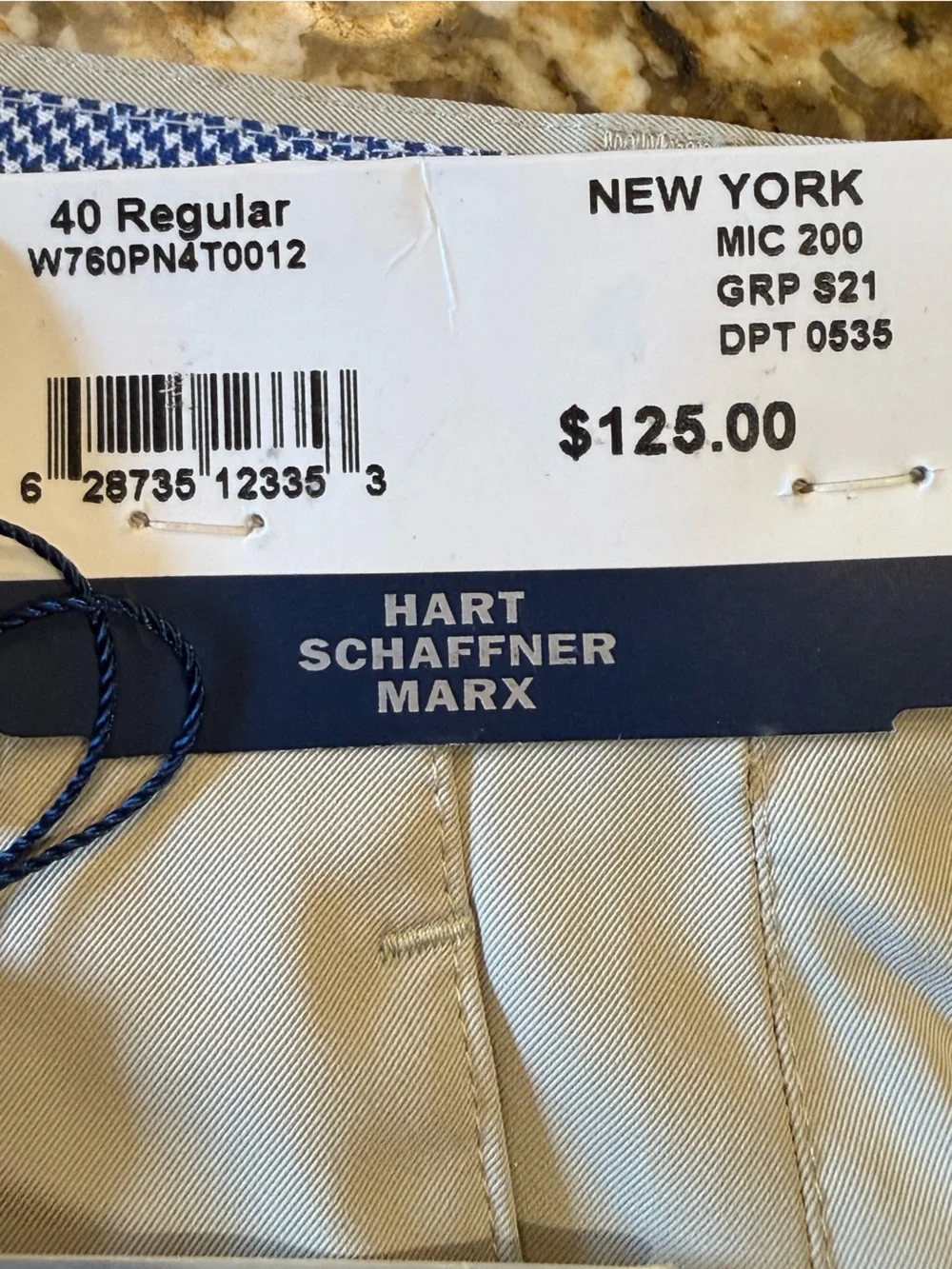 Hart Schafner & Marx Men's 40 Classic Straight Performance Traveler Pants Tan